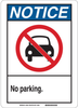 Brady B-120 Fiberglass Reinforced Polyester Rectangle White Parking Restriction, Permission & Information Sign - 7 in Width x 10 in Height - TEXT: NOTICE NO PARKING - 44985 - 754476-44985 - R. S. Hughes Company, Inc.