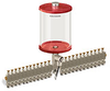 Red Color Key, Clear View Multiple Feed Electro Lubricator, 1/2 gal Pyrex Reservoir, 24 Feeds, 1/8” Female NPT Outlets, 24VDC - B5162-064PB24024D2RW - Oil-Rite Corp.