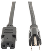 C15 Power Cord, 5-15P to C15 - Heavy Duty, 15A, 125V, 14 AWG, 8 ft., Black -- P019-008 - Image