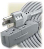 10 Ft Gray Office Cord 16/3; Connector Type A Woods Industries - 05H8459 - Newark, An Avnet Company