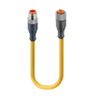 Sensor / Actuator Connectors: Cordset, double ended, M12 Standard, Straight Male, 4-pole to a, M12 Standard, Straight Female, 4-pole; with Yellow TPE-C 22 AWG cable - RST 4-RKT 4-773 - Belden Inc.