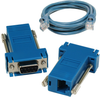 SeaI/O DB9 Female to RJ45 Adapter (RS-232 Pinout) and CAT5 7' Patch Cable (Blue) -- KT119