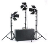 K33 KIT: 3-LIGHT 1800-WATT PORTABLE ATTACHE KIT WITH BARNDOORS - 401420B - Smith-Victor Corporation