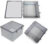 18x16x10 UL Listed Polycarbonate Weatherproof Outdoor IP66 NEMA 4X Enclosure, Kit, bundled w/Non-Metallic Blank Mount PLT Clear Lid DKGY - TEWPC181610-KIT01 - Transtector Systems, Inc.