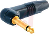 PLUG 1/4 INCH MONO - RIGHT ANGLE - BLACK/GOLD - 70088330 - Allied Electronics, Inc.