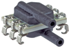 Basic ABP Series, Compensated/Amplified, gage, DIP JJ: dual radial barbless ports, same side, liquid media, no diagnostics, 0 psi to 1 psi, analog, 10% to 90% of Vsupply, no temperature output, no sle -- ABPDJJT001PGAA5 - Image