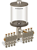 Clear View Multiple Feed Manual Lubricator, 1 qt Acrylic Reservoir, 8 Feeds, 1/4” OD Tube Outlets - B4463-032AB081W - Oil-Rite Corp.