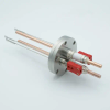 Thermocouple-Power Feedthrough, 2 Pairs Type C, w/ Miniature TC Connectors, 5000 Volts, 150 Amps, 2 Pins, 2.75″ Conflat Flange - A0798-2-CF - MPF Products, INC.