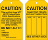 Brady B-837 Black on Yellow Polyester / Paper Equipment Safety Tag - 4 in Width - 7 in Height - Printed Msg = CAUTION - THIS SCAFFOLD DOES NOT MEET FEDERAL / STATE OSHA SPECIFICATIONS ALL EMPLOYEES WO - 754476-86502 - R. S. Hughes Company, Inc.