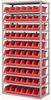 Akro-Mils Red Gray Powder Coated Steel 22 ga System Bin Shelving System - 10 Bins - AS1879318 RED -- AS1879318 RED