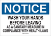 Brady B-120 Fiberglass Reinforced Polyester Rectangle White Personal Hygiene Sign - 20 in Width x 14 in Height - 72988 -- 754476-72988 - Image