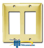 Hubbell Double Gang StyleLine Cover Plate - Brass -- HPWB262 - Image