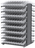 Akro-Mils 1800 lb Clear Gray Powder Coated Steel 16 ga Double Sided Fixed Rack - 36 3/4 in Overall Length - 144 Bins - Bins Included - APRD18148 CLEAR -- APRD18148 CLEAR - Image