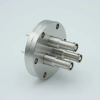 SHV-10 Coaxial Feedthrough, 3 Pins, Grounded Shield, Exposed Insulator, 2.75″ Conflat Flange - A1601-4-CF - MPF Products, INC.