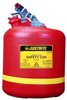 Justrite Red Polyethylene 5 gal Safety Can - 16 in Height - 12 3/4 in Overall Diameter - 697841-00588 - 697841-00588 - R. S. Hughes Company, Inc.
