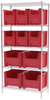 Akro-Mils Stak-N-Store 2000 lb Adjustable Gray Chrome Steel Open Adjustable Fixed Shelving System - 6 Bins, 8 Bins - 2000 lb Total Capacity - AWS1836SNS GREY - AWS1836SNS GREY - R. S. Hughes Company, Inc.