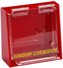 Brady Prinzing Yellow on Red Acrylic Group Lockout Box 45577 - 6 in Width - 6 in Height - 6 Padlock Capacity - 754476-45577 -- 754476-45577 - Image