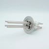 Power Feedthrough, 12000 Volts, 93 Amps, 4 Pins, 0.25″ Molybdenum Conductors, 2.95″ QF / KF Flange - A0116-7-QF - MPF Products, INC.