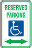 Brady Aluminum Rectangle White Disabled Parking & Building Access Sign - 12 in Width x 18 in Height - TEXT: RESERVED PARKING - 103747 -- 754473-50069 - Image