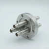 MHV Coaxial Feedthrough, 3 Pins, Grounded Shield, Double-Ended, 2.75″ Conflat Flange - A0473-6-CF - MPF Products, INC.