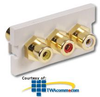 Hubbell Infin-e-Station Module - 3 RCA Audio/Video Feed-.. - IM3RF10W - TelephoneStuff.com
