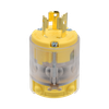 Locking Plug, 15 Amp 250 Volt L6-15P Yellow with Green Neon Light - L0615P1 - Suzhou Ele Mfg Co., Ltd.