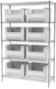 Akro-Mils Stak-N-Store 2000 lb Adjustable White Chrome Steel Open Adjustable Fixed Shelving System - 9 Bins - 2000 lb Total Capacity - AWS184813017 WHITE - AWS184813017 WHITE - R. S. Hughes Company, Inc.