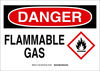 Brady B-120 Fiberglass Reinforced Polyester Rectangle White Chemical, Biohazard, Hazardous & Flammable Material Sign - 10 in Width x 7 in Height - TEXT: DANGER FLAMMABLE GAS - 131801 - 754473-82497 - R. S. Hughes Company, Inc.