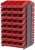 Akro-Mils 1800 lb Red Gray Powder Coated Steel 16 ga Double Sided Fixed Rack - 36 3/4 in Overall Length - 64 Bins - Bins Included - APRD18088 RED - APRD18088 RED - R. S. Hughes Company, Inc.