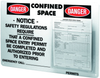 Brady Confined Space Permit Center - 23 1/2 in Width x 15 3/4 in Height - TEXT: DANGER CONFINED SPACE NOTICE SAFETY REGULATIONS REQUIRED - PC1 - 754476-45680 - R. S. Hughes Company, Inc.