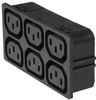 4751 Black Strip Block For Snap-In Mounting, Front Side, 1.5 Mm, Quickconnect Terminal 6.3 X 0.8 Mm With 6 Iec Appliance Outlets F Rohs Compliant Schurter - 99AC1242 - Newark, An Avnet Company
