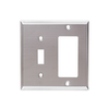 2-Gang 1 Toggle & 1 Decorative Combination Wall Plates, Stainless Steel Standard Size Polished Finish - 51SBS - Suzhou Ele Mfg Co., Ltd.