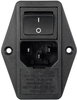 IEC 60320 C14 Dual Fuse Holder DPST Switch Screw Mount Multi Function Module with Voltage Selector -- 763-00/001