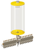 Yellow Color Key, Clear View Multiple Feed Electro Lubricator, 1 gal Acrylic Reservoir, 16 Feeds, 1/8