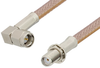 SMA Male Right Angle to SMA Female Bulkhead Cable 18 Inch Length Using RG400 Coax, RoHS - PE34192LF-18 - Pasternack