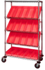 Cart, Slanted Shelf, 5Shelves/28Bins/red; No. Of Bins Quantum Storage - 44AC7873 - Newark, An Avnet Company