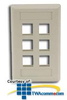 Hubbell IFP Single Gang Wall Plate - 6 Ports - IFP16 - TelephoneStuff.com