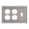 3-Gang 1 Toggle & 2 Duplex Combination Wall Plates, Stainless Steel Standard Size Polished Finish - 65SBS - Suzhou Ele Mfg Co., Ltd.