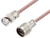 BNC Male to N Male Cable 24 Inch Length Using RG142 Coax - PE3W06862-24 - Pasternack