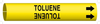 Brady Bradysnap-On B-915 Black on Yellow Plastic Snap-On Pipe Marker - 1 1/4 in Character Height - Printed Msg = TOLUENE with Right Arrow - 4141-D - 754476-48649 - R. S. Hughes Company, Inc.