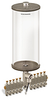 Clear View Multiple Feed Electro Lubricator, 1 gal Acrylic Reservoir, 10 Feeds, 1/8