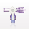 4-Way Stopcock, Female Luer Lock, Swabbable Luer-Activated Valve, Male Luer Lock, White - 99773 - Qosina Corp.