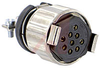 connector,female plug w/locksleeve&hoodw/cable clamp,solder cup,9 socket cont - 70144739 - Allied Electronics, Inc.