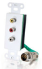 RapidRun&reg; Composite Video + Stereo Audio Wall Plate - White -- 2212-40740-001 - Image