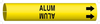 Brady Bradysnap-On B-915 Black on Yellow Plastic Snap-On Pipe Marker - 1 1/4 in Character Height - Printed Msg = ALUM with Right Arrow - 4004-D - 754476-48253 - R. S. Hughes Company, Inc.