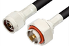 N Male to 7/16 DIN Male Cable 36 Inch Length Using RG213 Coax - PE34098-36 - Pasternack