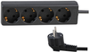 4 Gang Schuko European Extension Lead, Black, 3M Lead Rohs Compliant Pro Elec - 24R7124 - Newark, An Avnet Company