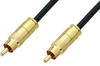 75 Ohm RCA Male to 75 Ohm RCA Male Cable 48 Inch Length Using 75 Ohm PE-B159-BK Black Coax -- PE38133/BK-48