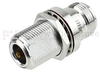 Bulkhead N Female (Jack) to N Female (Jack) Adapter IP67 UnMated, Tri-Metal Plated Brass Body, 1.3 VSWR - SM4461 - Fairview Microwave Inc.