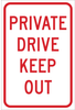 Brady B-959 Aluminum Rectangle White Stop Signs, Traffic Control Signs & Banners Sign - TEXT: PRIVATE DRIVE KEEP OUT - 115548 - 754473-18531 - R. S. Hughes Company, Inc.